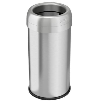 Hls Commercial 16 Gallon Stainless Steel  Round Open Top Trash Can