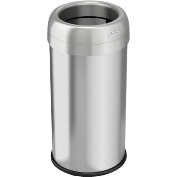 HLS Commercial 16 Gallon Stainless Steel  Round Open Top Trash Can