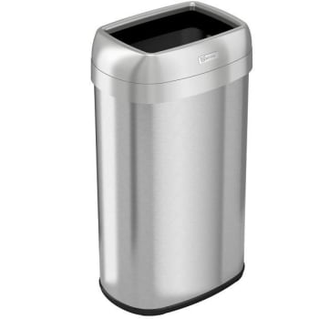 Hls Commercial 16 Gallon Elliptical Open Top Stainless Steel Trash Can