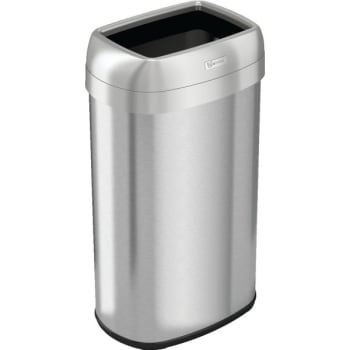 Hls Commercial 16 Gallon Elliptical Open Top Stainless Steel Trash Can