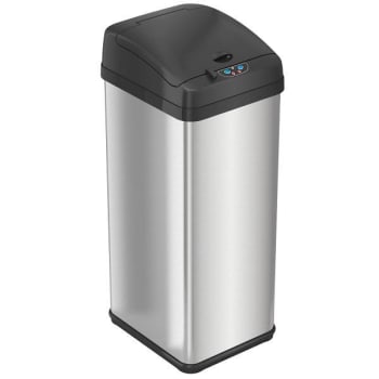 Image for Hls Commercial 13 Gallon Stainless Steel Rectangular Sensor Trash Can from HD Supply