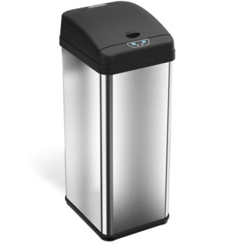 Image for HLS Commercial 13 Gallon Stainless Steel Rectangular Sensor Trash Can from HD Supply