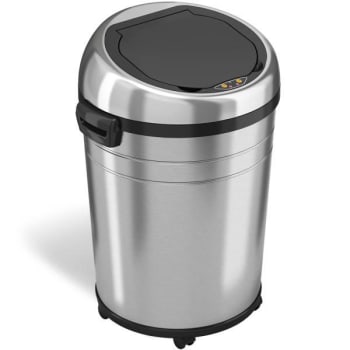 Image for HLS Commercial 18 Gallon Stainless Steel Round Sensor Trash Can (Silver) from HD Supply