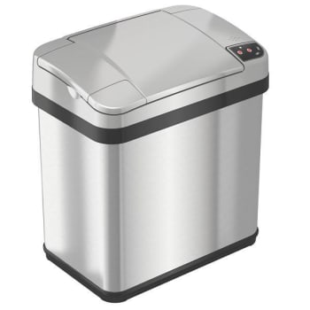 Image for Hls Commercial 2 Gallon Stainless Steel Rectangular Sensor Trash Can (Silver) from HD Supply