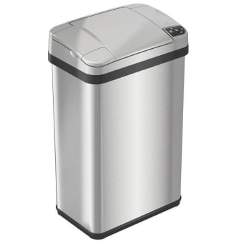 Image for Hls Commercial 4 Gallon Stainless Steel Rectangular Sensor Trash Can (Silver) from HD Supply