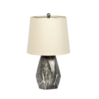 Image for Litex 19.75 Inch Table Lamp With Marbled Black/Grey Ceramic Base, Oatmeal Fabric from HD Supply
