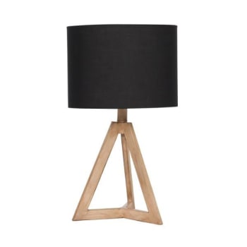 Image for Litex 19.5 Inch Table Lamp With Wood Finish Metal Base And Black Fabric Hardback from HD Supply