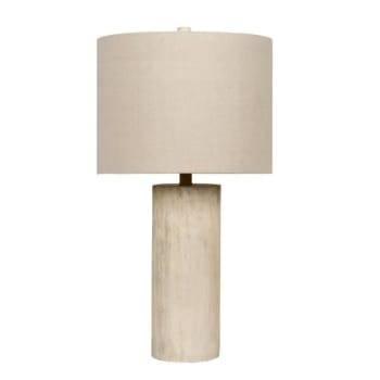 Image for Litex 26.5 Inch Table Lamp With Poly Faux Wood Base, Beige Fabric Hardback Shade from HD Supply