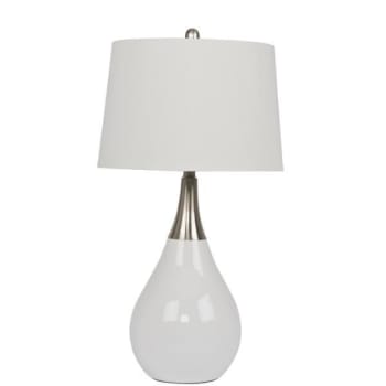 Image for Litex 26.5 Inch Table Lamp With Brushed Nickel Metal-White Poly Base from HD Supply