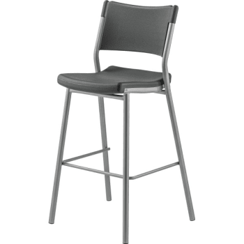 National Public Seating® Café Stool With Backrest 30" High Seat, Charcoal Slate