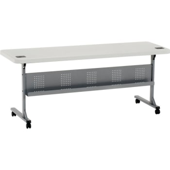 National Public Seating® Flip And Store Conference Table 24 X 72", Grey Top