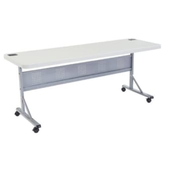 National Public Seating® Flip And Store Conference Table 24 X 72", Grey Top