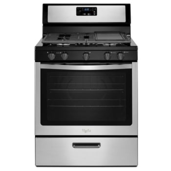 Whirlpool Freestanding Gas Range with Five Burners, Stainless Steel