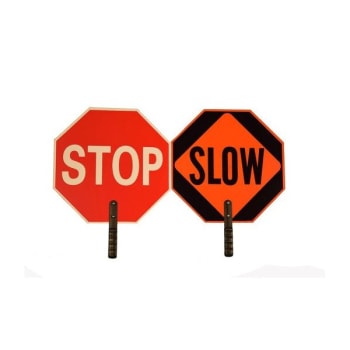 Cortina Safety 18" Red And Orange ABS Plastic Paddle "Stop/Slow"