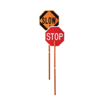 Image for Cortina Safety Products 24" Red/orange Plastic Pole Mounted Paddle "stop/slow" from HD Supply