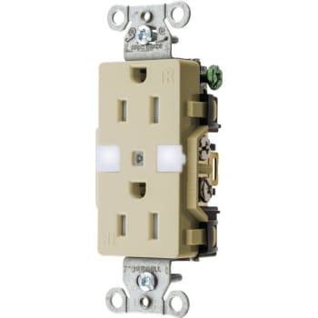 Image for Hubbell® 15 Amp 125 Volt Grounding Decorator Standard Outlet (Ivory) from HD Supply