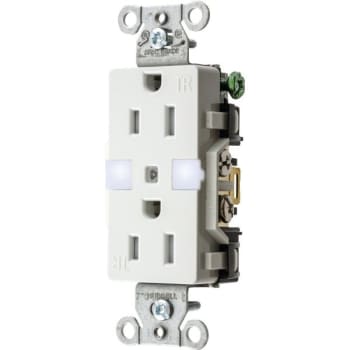 Image for Hubbell® 15 Amp 3-wire Grounding Straight Blade Duplex Standard Outlet (white) from HD Supply