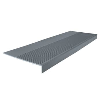 Roppe 12-1/4 X 3 Ft Dark Gray Ribbed Rubber Square Nose Stair Tread