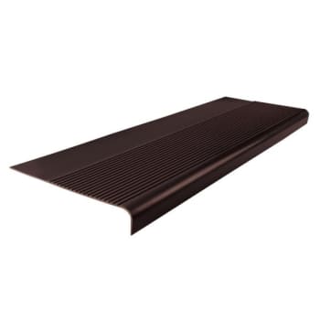 Roppe 12-1/4 X 3 Ft Brown Ribbed Rubber Round Nose Stair Tread