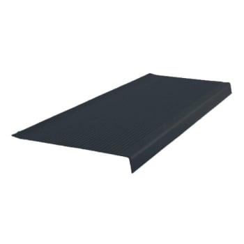 Image for Roppe 12 X 3.5 Ft Black Ld Ribbed Vinyl Square Nose Stair Tread from HD Supply
