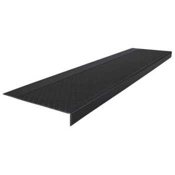 Image for Roppe 12 X 3.5 Ft Black Diamond Rubber Square Nose Stair Tread from HD Supply