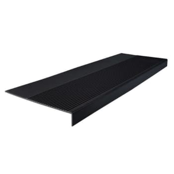 Image for Roppe 12-1/4 X 3.5 Ft Black Ribbed Rubber Square Nose Stair Tread from HD Supply