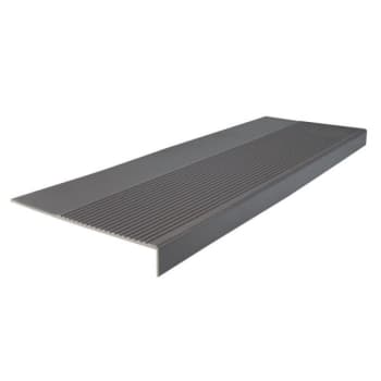 Image for Roppe 12-1/4 X 3.5 Ft Charcoal Ribbed Rubber Square Nose Stair Tread from HD Supply