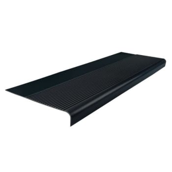 Roppe 12-1/4 X 3.5 Ft Black Ribbed Rubber Round Nose Stair Tread