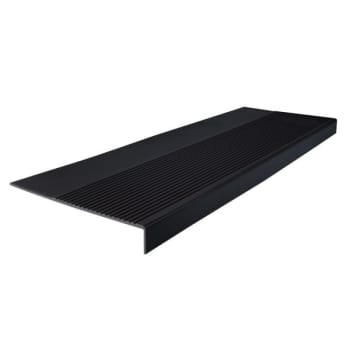 Image for Roppe 12-1/4 X 6 Ft Black Ld Ribbed Rubber Square Nose Stair Tread from HD Supply