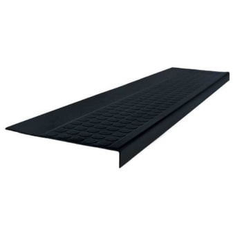 Roppe #92 Low Profile Raised Circular Square Nose Rubber Stair Tread  12-1/2 X 6 Ft, Black