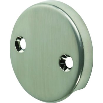 Image for Bathtub Overflow Plate 2 Hole Brushed Nickel Finish from HD Supply