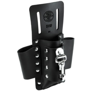 Image for Klein Tools Black Leather 4-Pocket Tool Pouch 6-1/2'' X 8-1/2'' from HD Supply