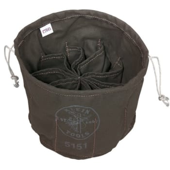 Image for Klein Tools Green Canvas 10-Compartment Drawstring Bag 11" from HD Supply