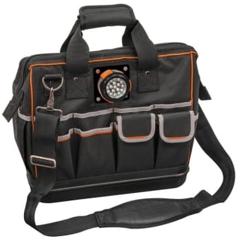 Image for Klein Tools Tradesman Pro Black Polyester Lighted Tool Bag 15-1/4" from HD Supply