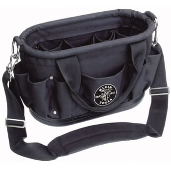 Image for Klein Tools Black Polyester 12-Pocket Tool Tote With Shoulder Strap from HD Supply