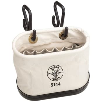 Image for Klein Tools Beige 15-Pocket Canvas Oval Aerial Bucket 14" With Hook from HD Supply