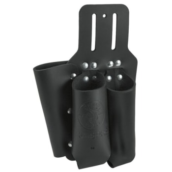 Image for Klein Tools® Black Leather 3-Pocket Pliers, Rule And Screwdriver Holder from HD Supply
