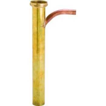 Brass Tubular Tailpiece Dishwasher Branch 1-1/2x12" Direct Connect Rough Brass