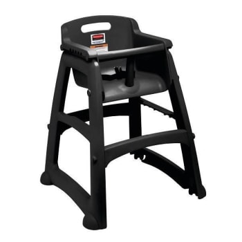 Rubbermaid Commercial Youth High Chair With Wheels (Black)