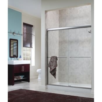 Seasons® Seabrook 1/4" Frameless Shower Door Silver Finish Clear Glass 72"Hx60"W