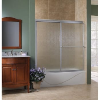 Foremost Tides Framed Bypass Shower Door, Brushed Nickel, Clear Glass 58"Hx60"