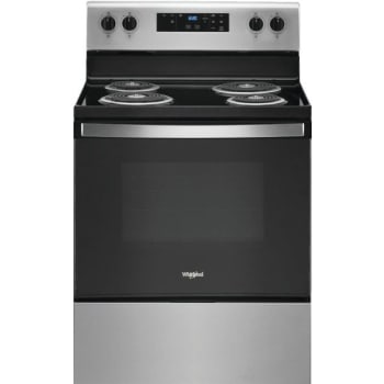 Image for Whirlpool® 30" Electric, Coil Range w/ 4.8 Cu Ft and AccuBake™ System, Black on Stainless from HD Supply