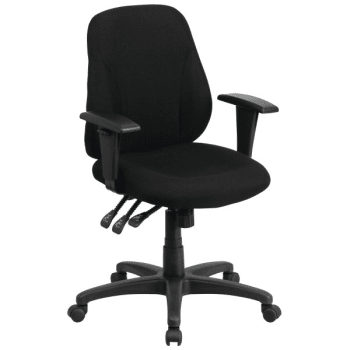Flash Furniture Mid-Back Black Fabric Multi-Functional Chair With Adjustable Height And Arms