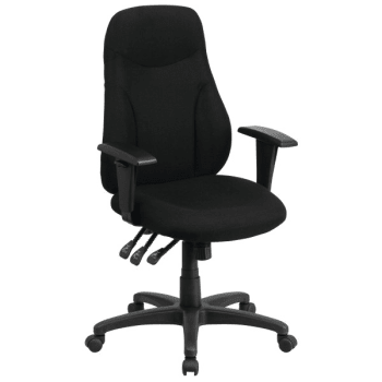 Flash Furniture High-Back Black Fabric Multi-Functional Ergonomic Chair With Adjustable Arms