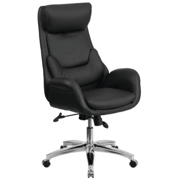 Flash Furniture High-Back Black Leather Executive Office Chair With Lumbar Pillow