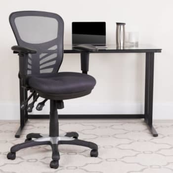 Flash Furniture Mid-Back Dark Gray Mesh Chair With Triple Paddle Control
