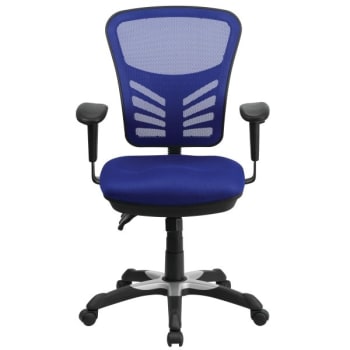 Image for Flash Furniture Mid-Back Blue Mesh Chair With Triple Paddle Control from HD Supply
