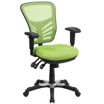 Flash Furniture Mid-Back Green Mesh Chair With Triple Paddle Control