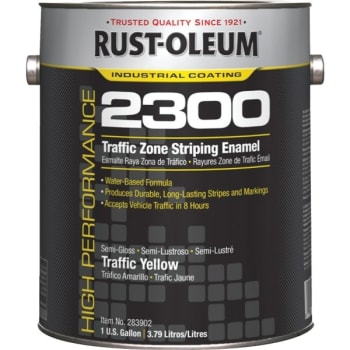 Image for Rust-Oleum 1 Gal High Performance 2300 System Traffic Zone Striping Paint Semi-Gloss Yellow from HD Supply