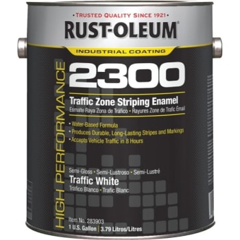 Image for Rust-Oleum 1 Gallon High Performance 2300 System Traffic Zone Striping Paint Semi-Gloss White from HD Supply